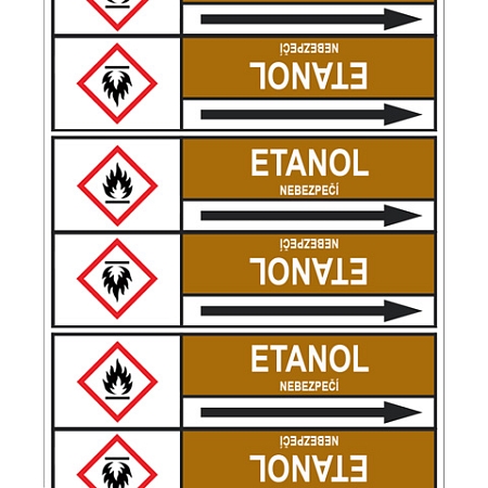 Značení potrubí, etanol